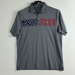 TRAVIS MATHEW Sea to Sea Stars & Stripes short sleeve golf polo - size large